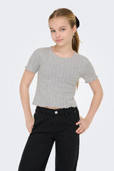 Only Girls Camiseta cropped ni&ntilde;a gris