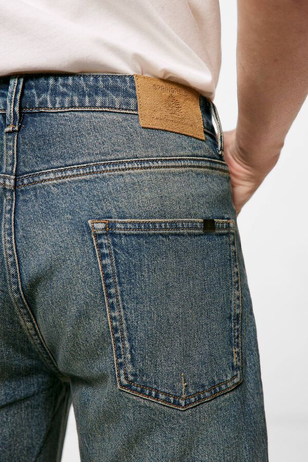 Springfield Jeans slim lavado medio ensuciado turquesa