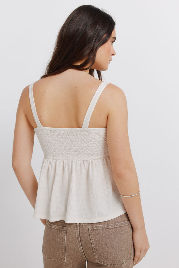 Springfield Top tirantes estructura crochet lazo marfil