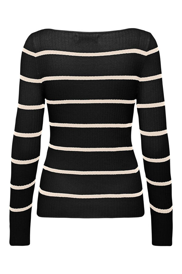 Only Top justo canelado preto