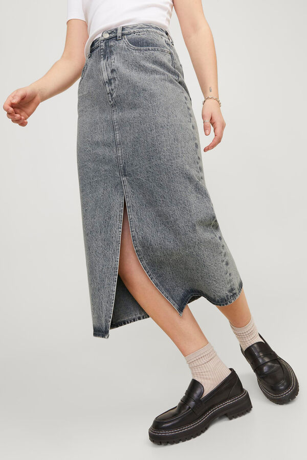 Jack & Jones Falda vaquera gris midi gris