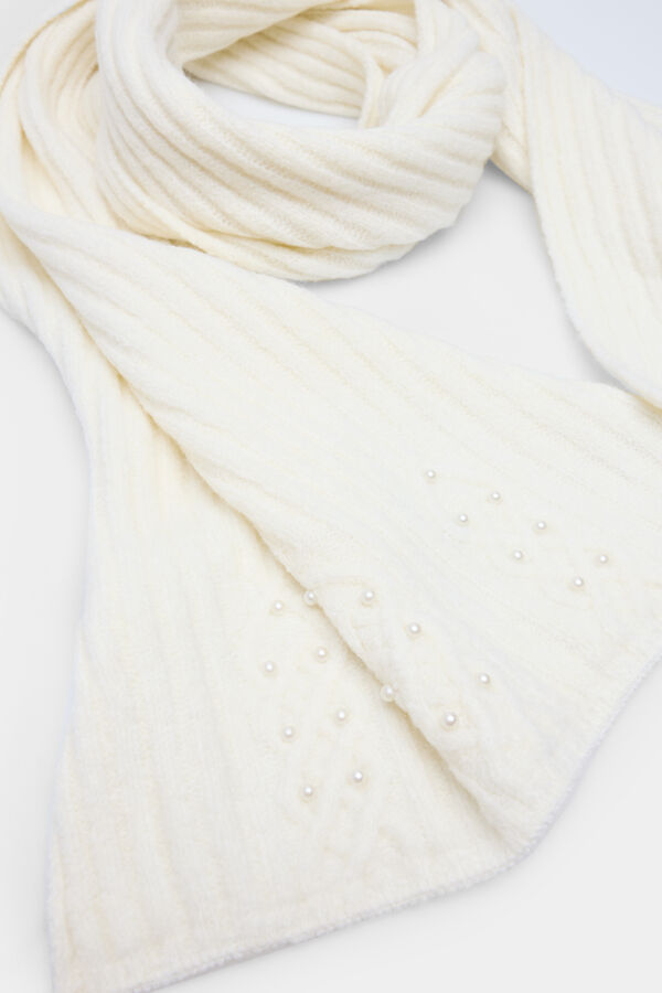 Springfield Bufanda canal&eacute; perlas beige