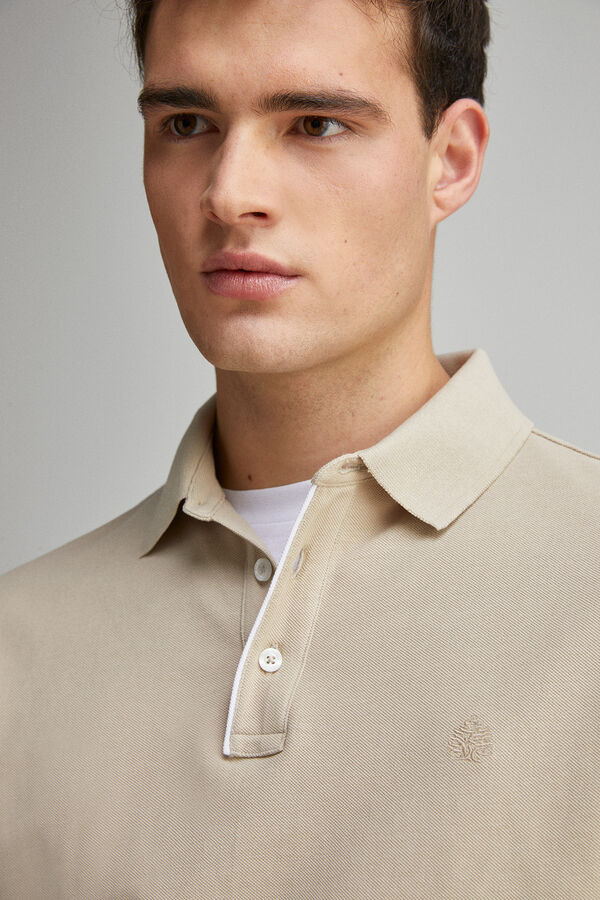 Springfield Polo piqué contrastante com carcela slim fit cru