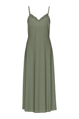 Pieces Vestido longo de al&ccedil;as com decote em bico verde