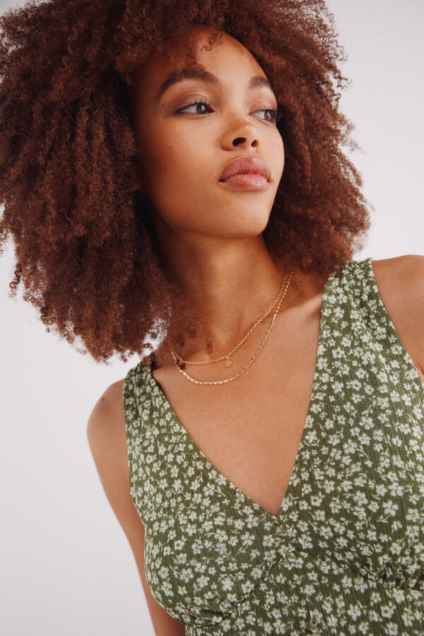 Springfield Vestido corto estampado verde