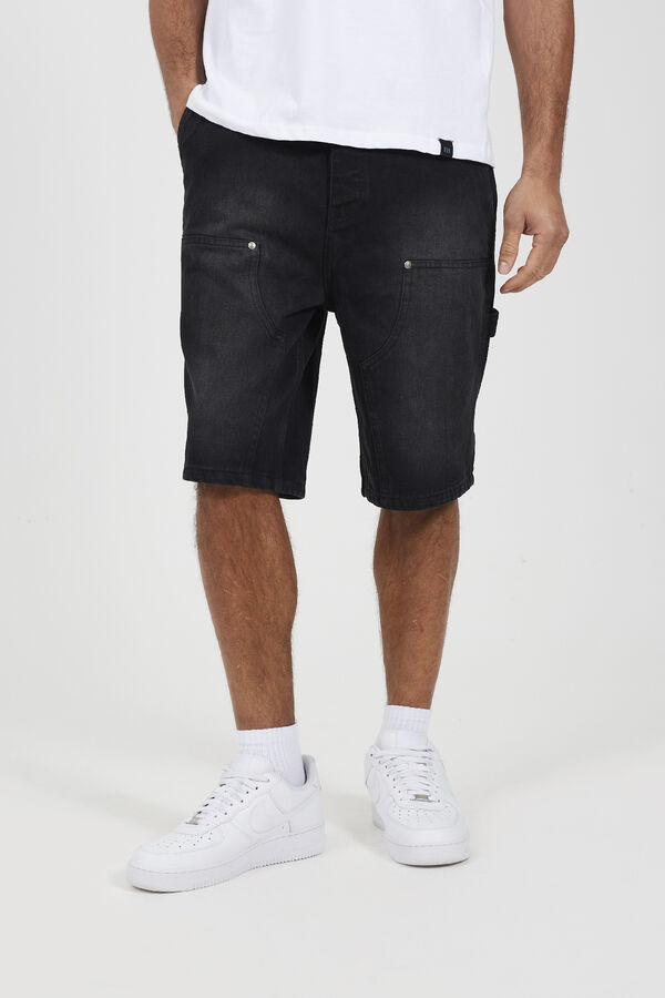 Brave Soul Shorts denim soltos cinzento