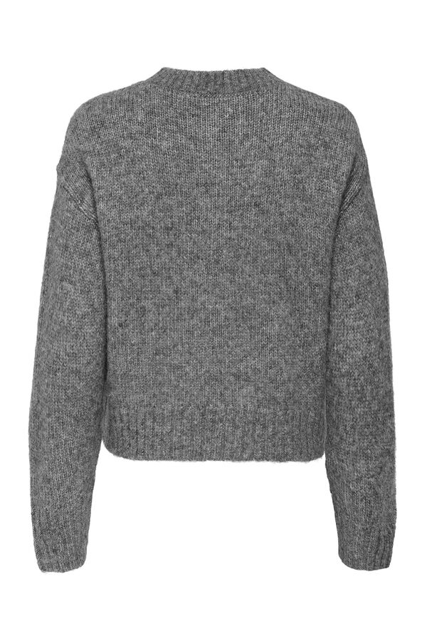 JDY Jersey cuello redondo gris