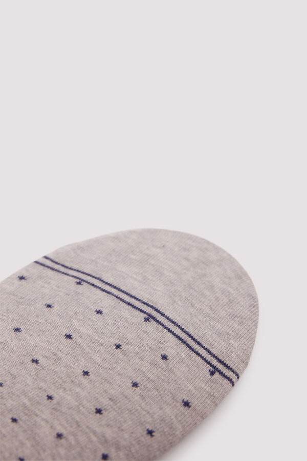 Springfield Calcet&iacute;n invisible lunares gris