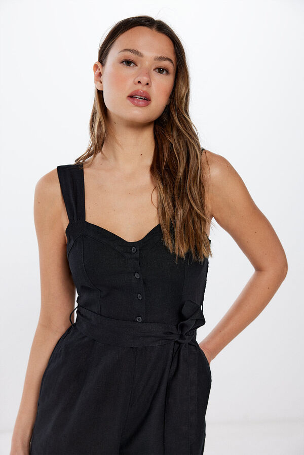 Springfield Mono Negro Tirantes Lino negro