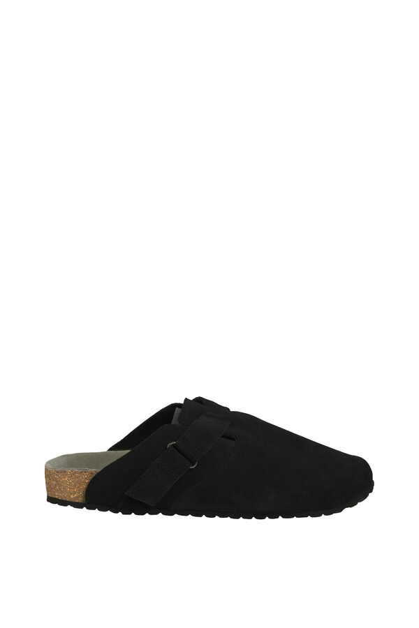 Jack & Jones Zueco de ante con hebilla negro