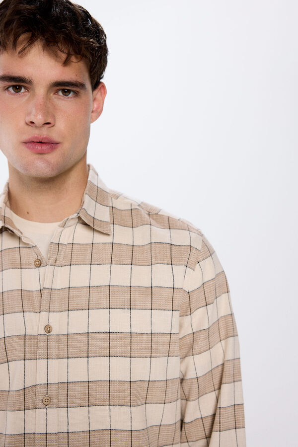 Springfield Camisa xadrez r&uacute;stica castanho