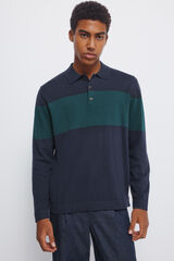 Springfield Jersey raya cuello polo azul