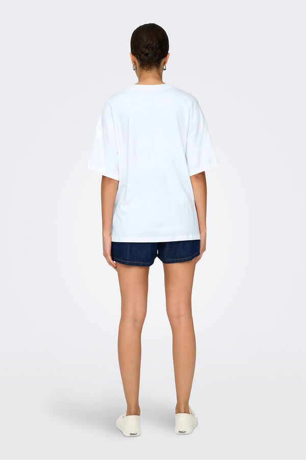 Only Camiseta dibujo frontal blanco