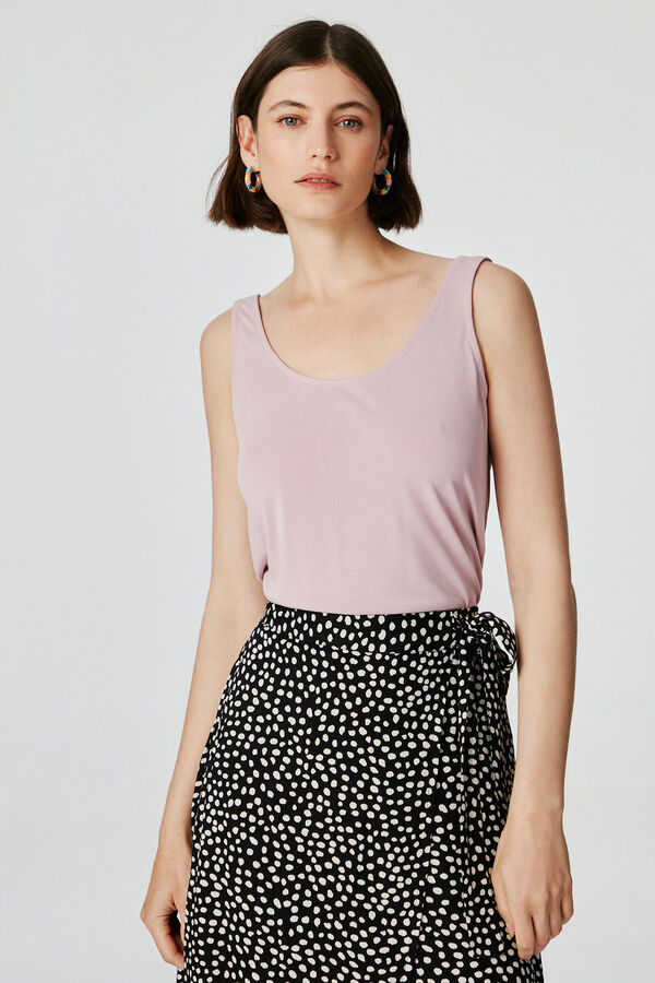 Pieces Camiseta b&aacute;sica pico rosa