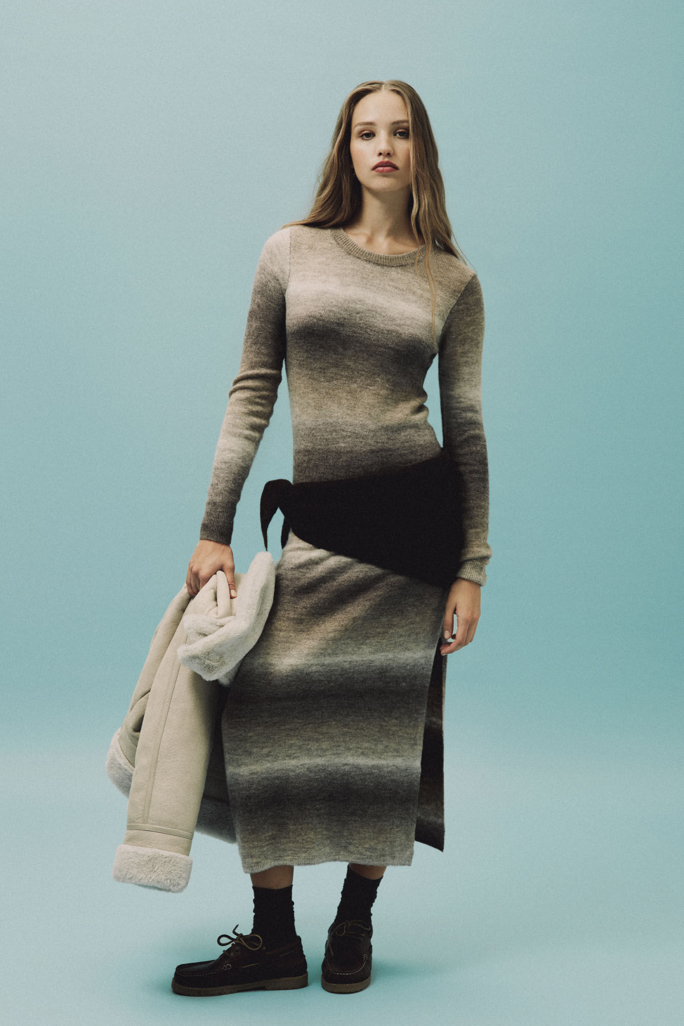 Springfield Vestido midi de malha com tingimento espacial