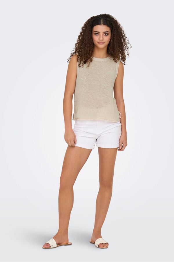 Only Camiseta de malha fina cinzento