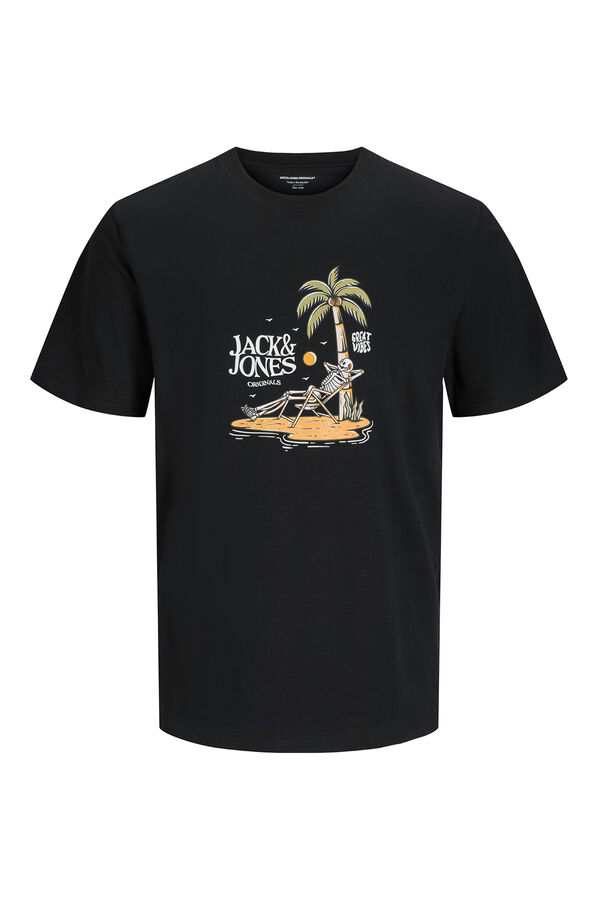 Jack & Jones Camiseta estampada regular fit preto