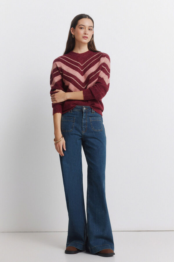 Springfield Camisola Chevron lurex vermelho