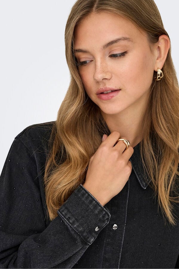 Only Camisa jeans cropped preto