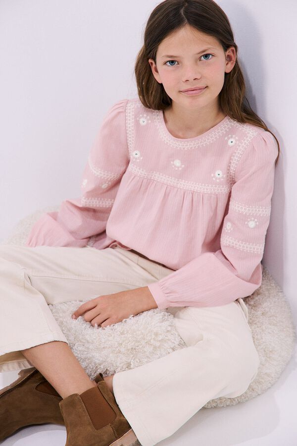 Springfield Kids Blusa bordados ni&ntilde;a rosa