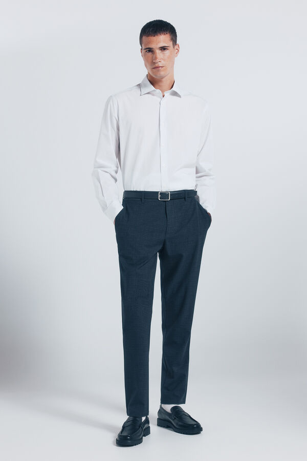 Springfield Camisa popel&iacute;n rayas azul