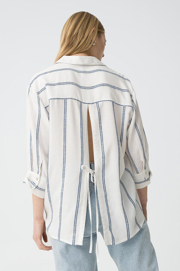 Tiffosi Camisa listrada riscas  branco