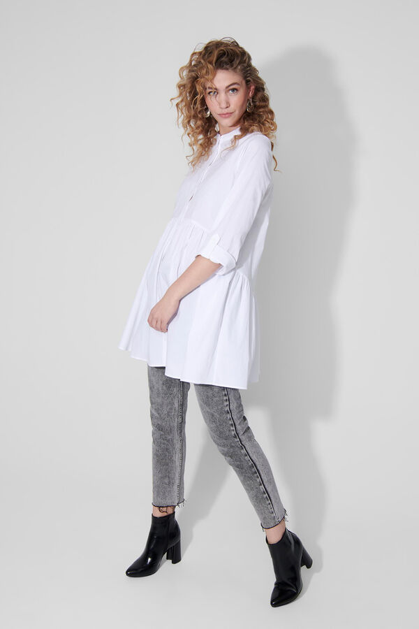 Only Vestido curto camiseiro branco