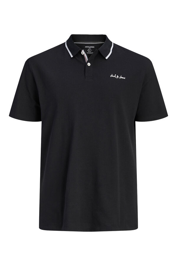 Jack & Jones PLUS Polo piqu&eacute; algod&oacute;n negro
