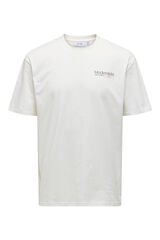 Only & Sons Herren-T-Shirt mit entspannter Passform. 100 % Bio-Baumwolle. branco