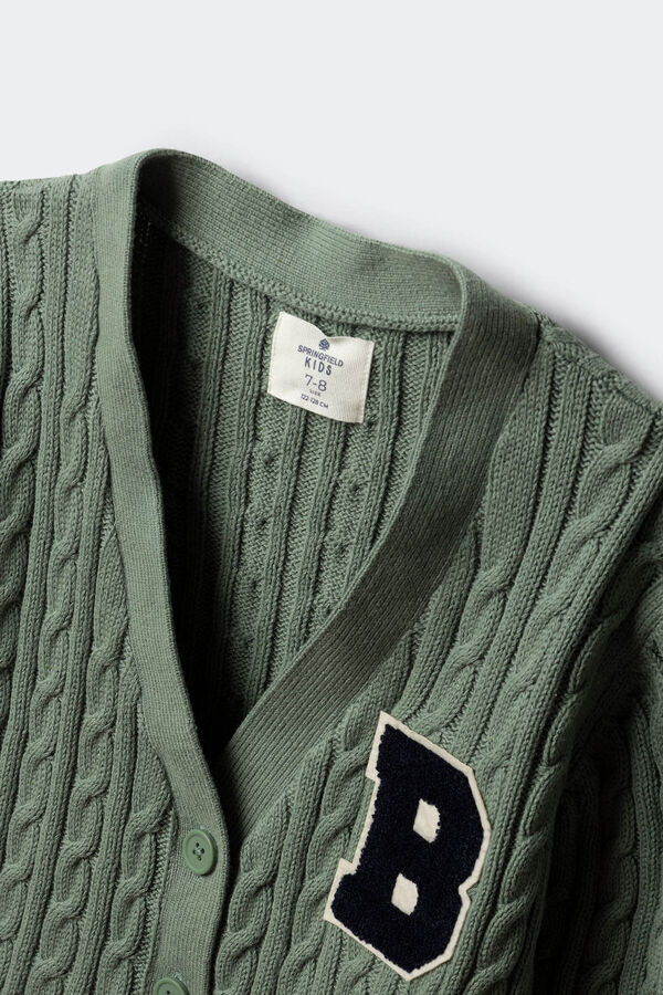 Springfield Kids Cardigan universit&aacute;rio feminino verde