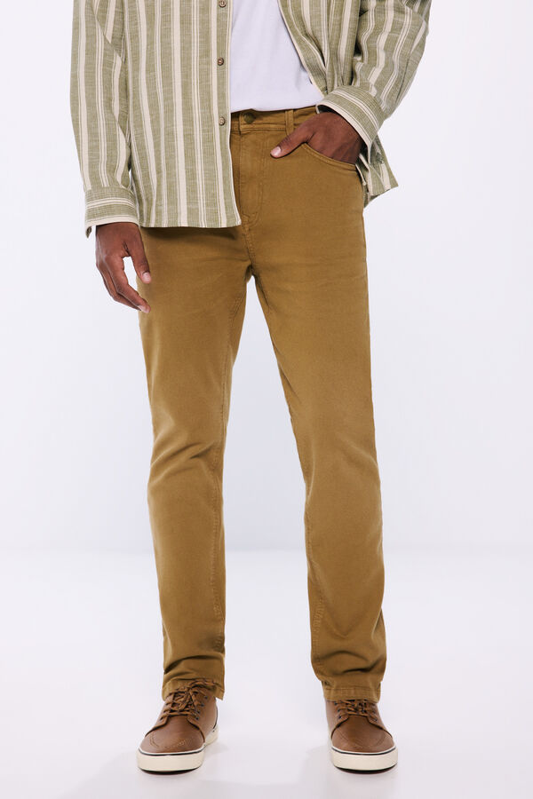 Springfield Pantal&oacute;n color slim fit nude