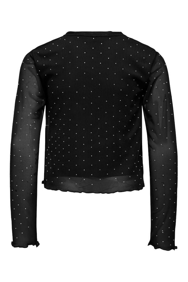 Only Girls Top de malha com detalhe de brilho preto