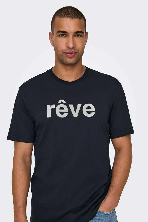 Only & Sons T-shirt b&aacute;sica preto