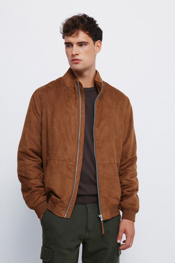 Springfield Cazadora acolchada efecto ante beige