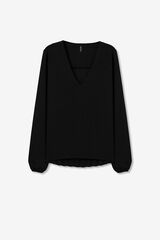 Tiffosi Blusa Plisada en Espalda negro