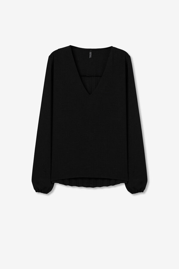 Tiffosi Blusa Plisada en Espalda negro