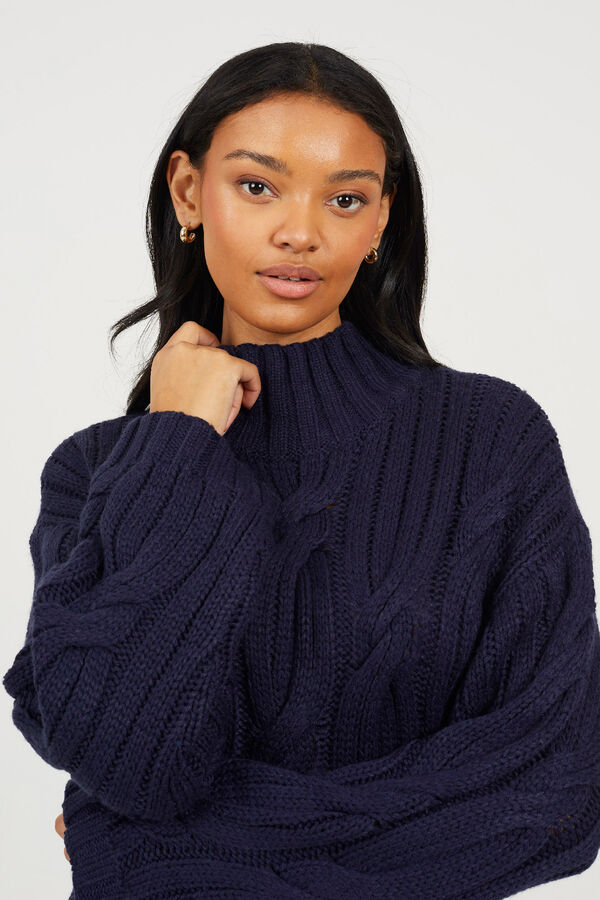 Brave Soul Jersey de punto con ochos azul