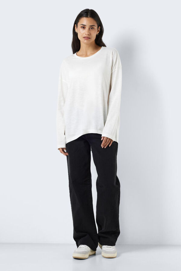 Noisy May T-shirt comprida manga comprida branco