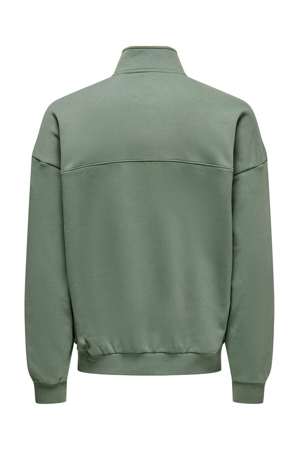 Only & Sons Sweatshirt com fecho-&eacute;clair. verde