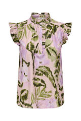 JDY Blusa sem mangas folhos rosa