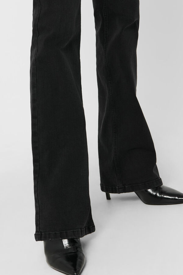 JDY Jeans flare tiro alto cinzento