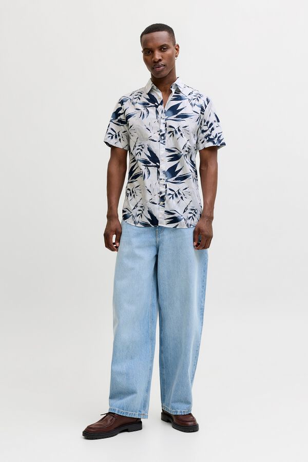 Jack & Jones Camisa regular fit estampada blanco