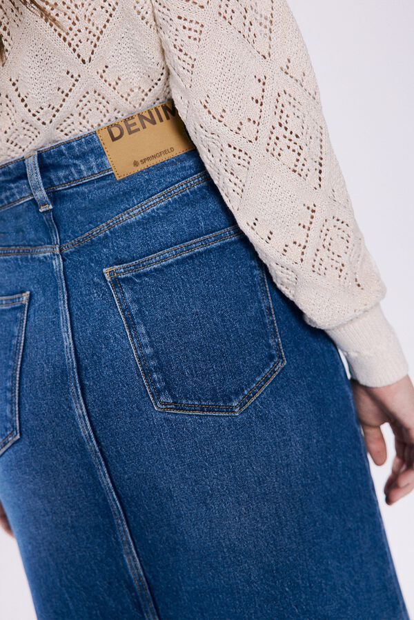 Springfield Falda midi vaquera azul
