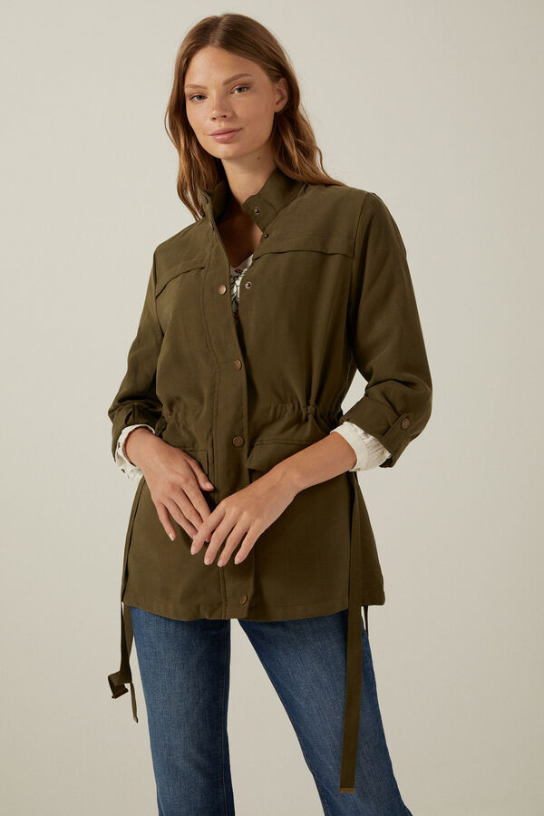 springfield Chaqueta sahariana fluida verde