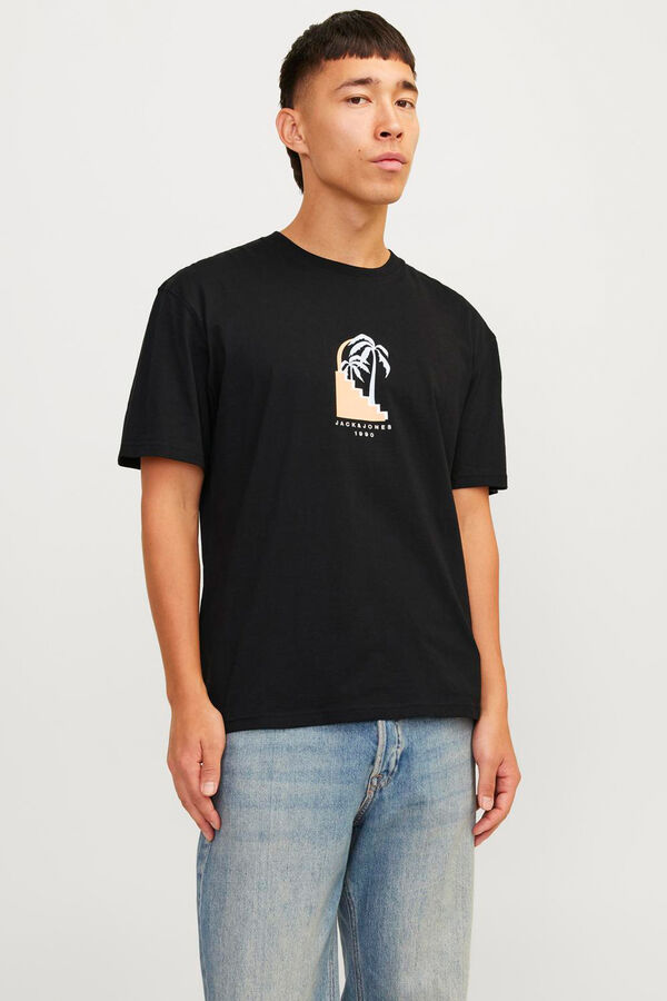 Jack & Jones Camiseta relaxed fit algod&oacute;n negro