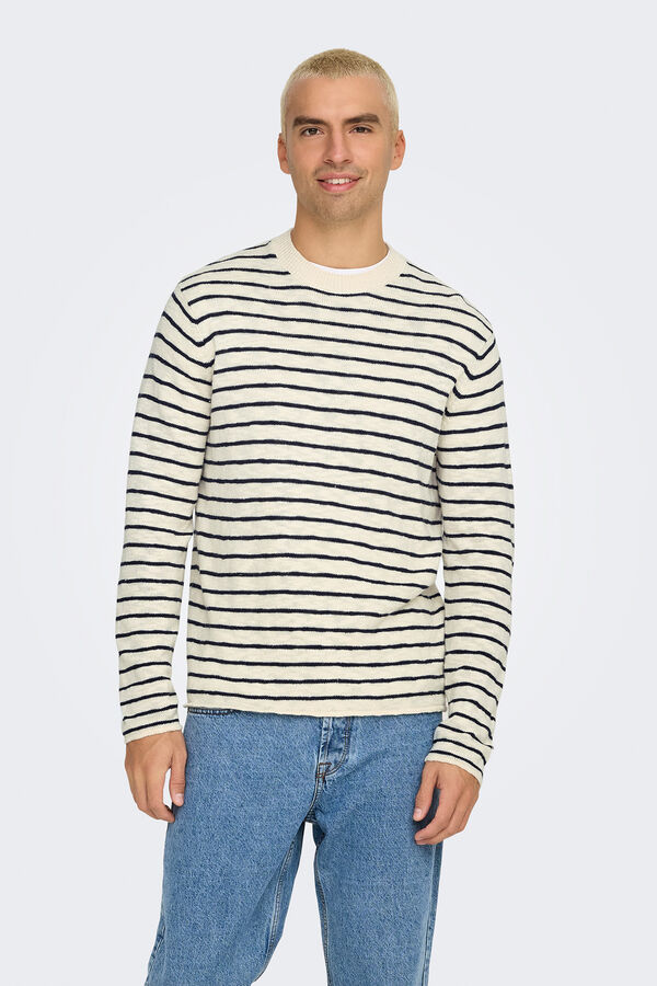 Only & Sons Jersey de hombre de punto regular fit. beige