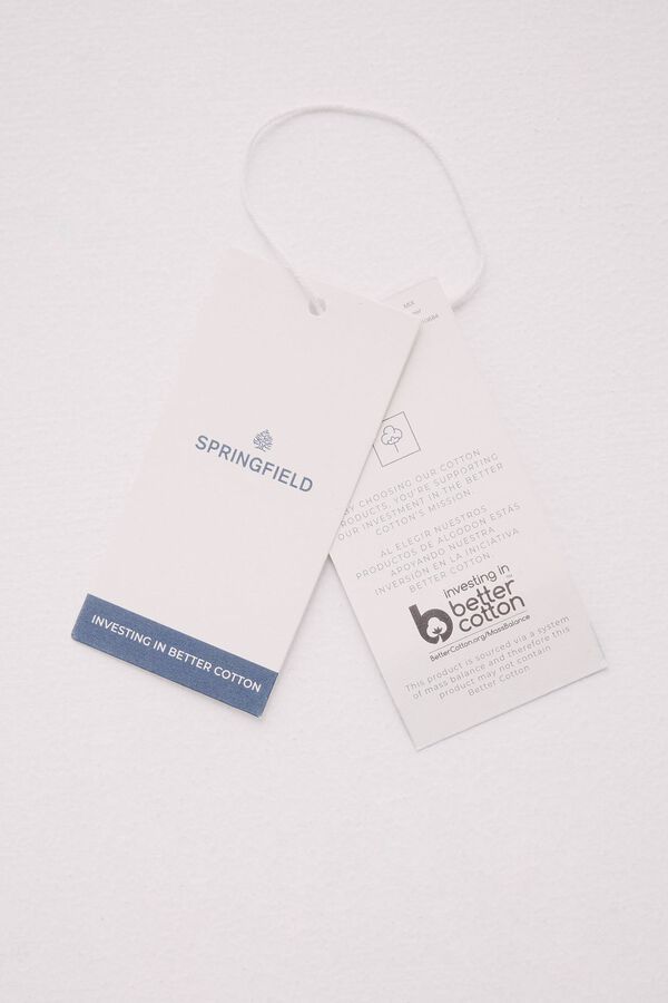 Springfield Suéter estruturado de manga curta com gola polo azul