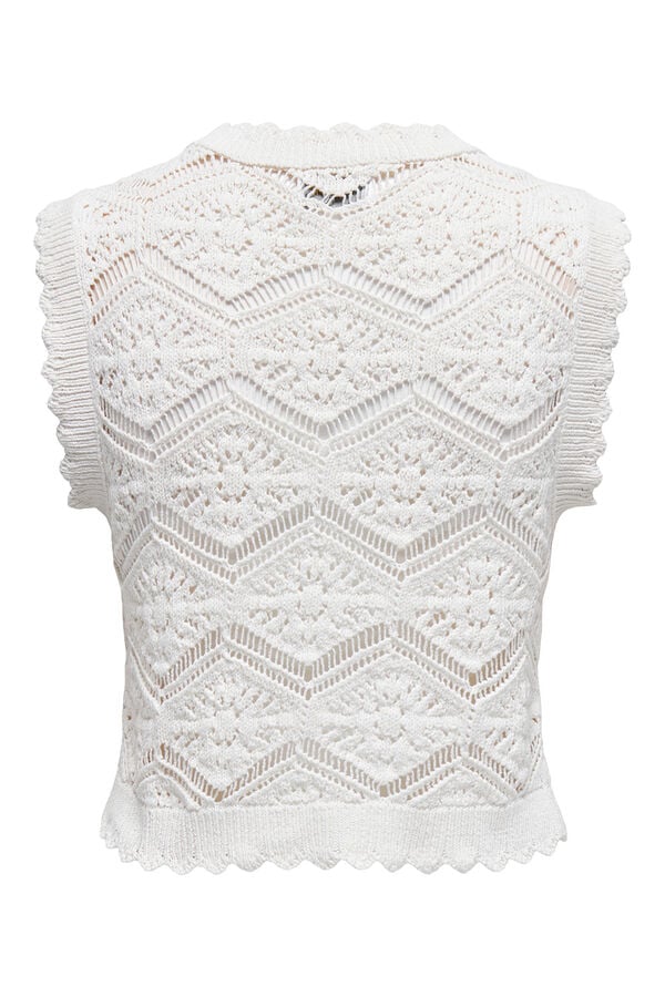 Only Top de punto sin mangas blanco