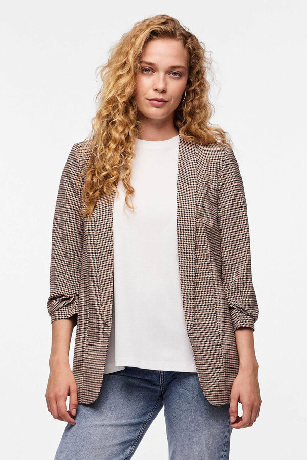 Pieces Blazer estampada verde