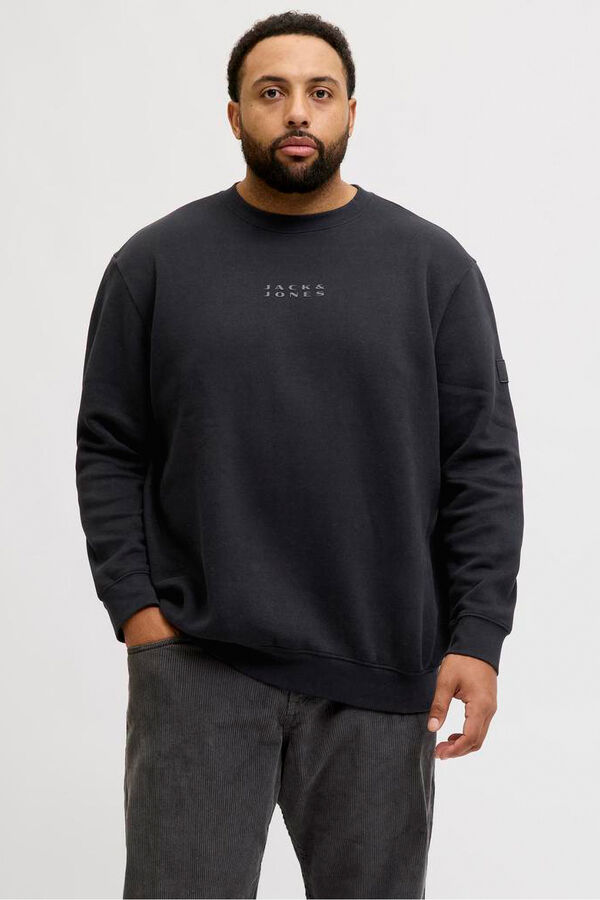 Jack & Jones PLUS Sudadera con capucha y logo negro